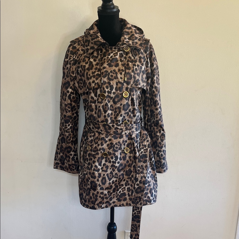 Neiman Marcus Animal Print Trench Style Rain Coat
